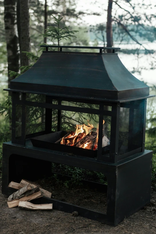 outdoor fireplace